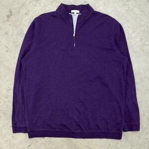 Peter Millar Men's Performance Golf Quarter Zip Sweatshirt Purple XXL
